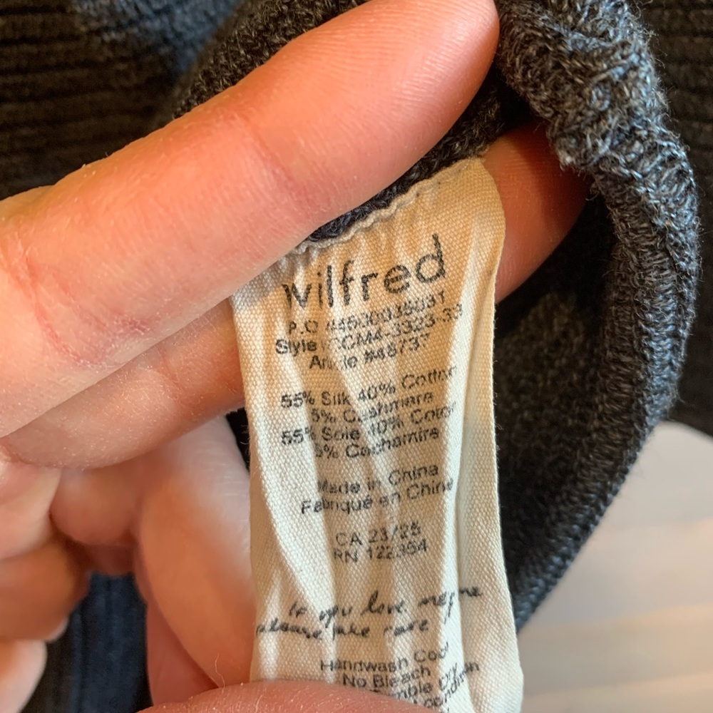 Wilfred | Blanchard Silk & Cashmere 3/4 Length Sleeve Sweater - Picture 6 of 7